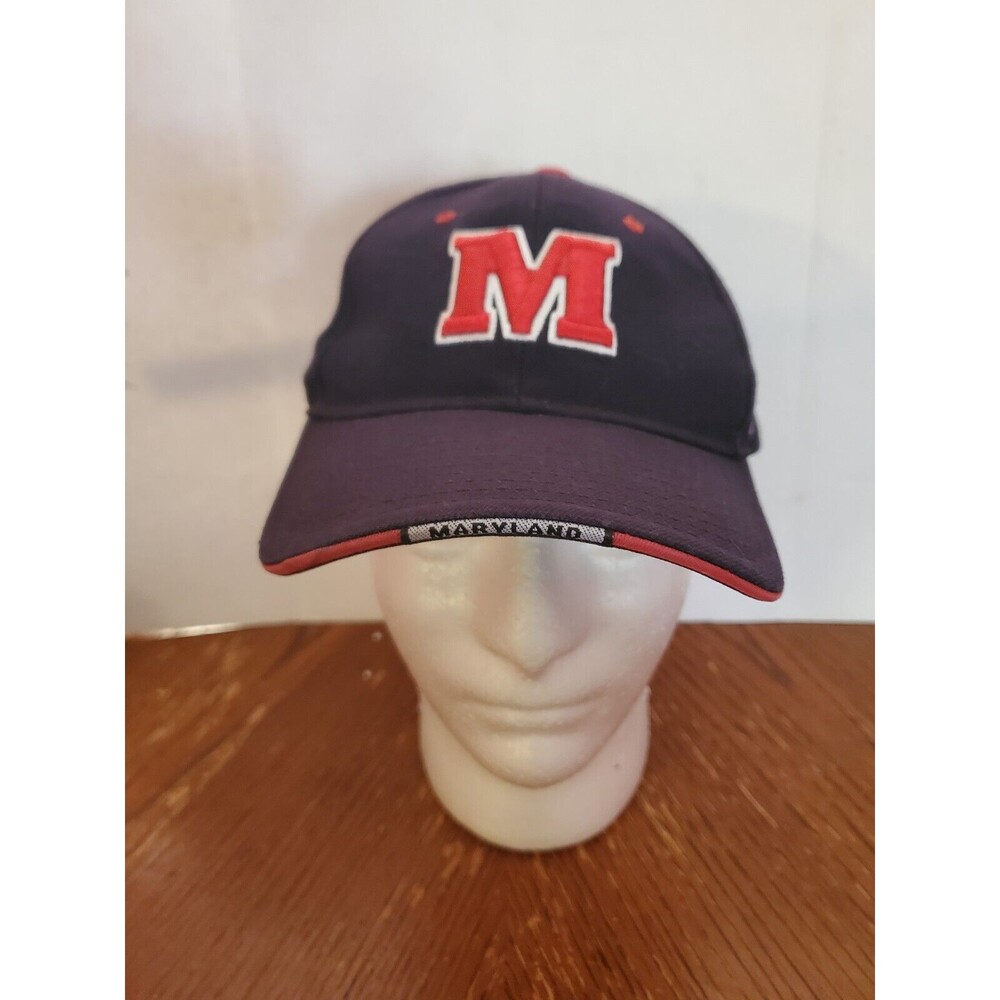 Vintage Maryland Terrapins Baseball Cap Adjustable Embroided Black & Red ZEPHYR